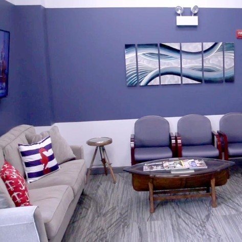 Comfortable dental office waiting room