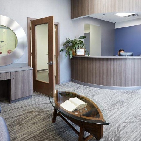 Welcoming dental office reception desk